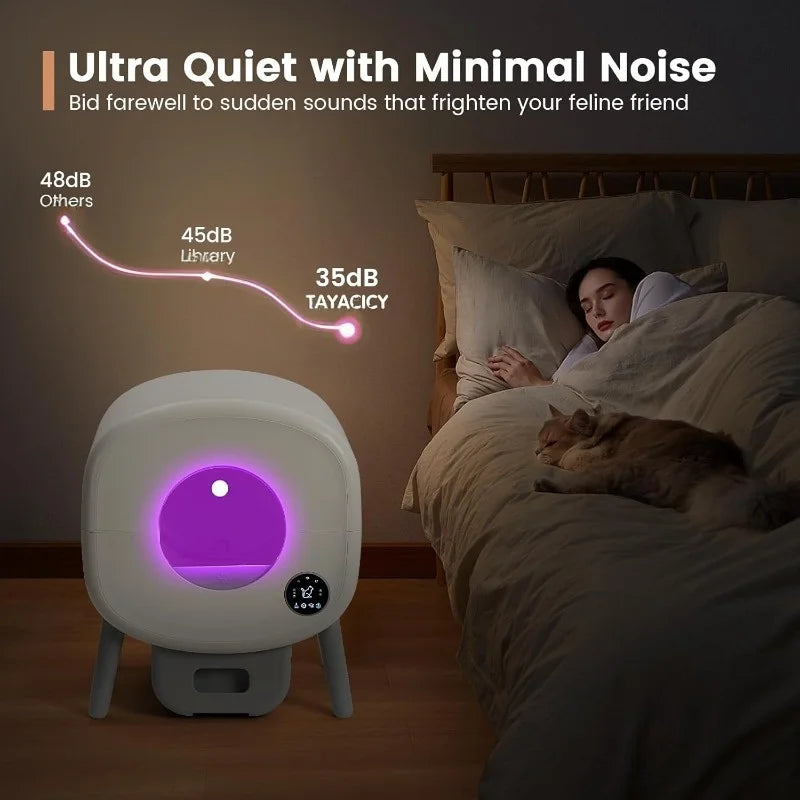 Self-Cleaning Litter Box for Multiple Cats: App-Controlled & Odor-Free