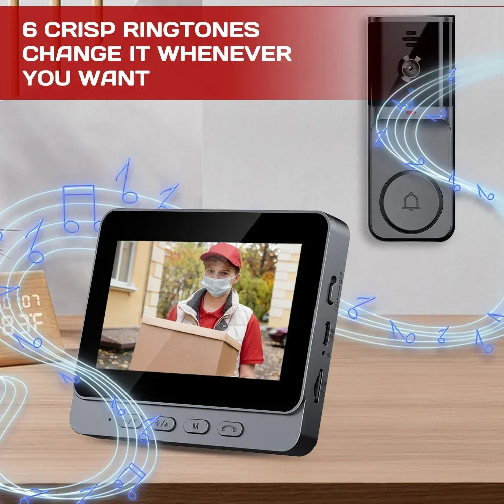 Smart Video Doorbell with 4.3" IPS Screen