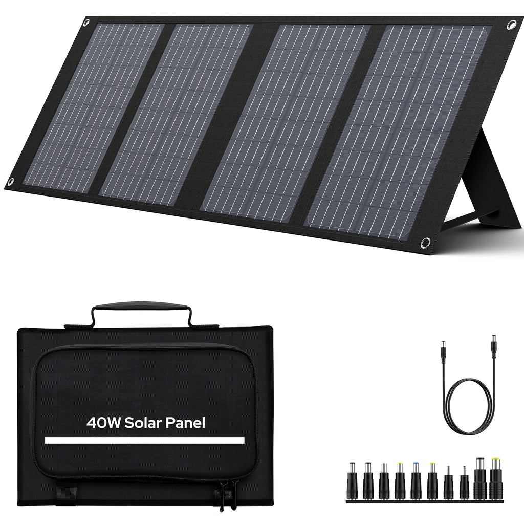 Waterproof Foldable Solar Charger (USB/DC) for Generators & Power Stations