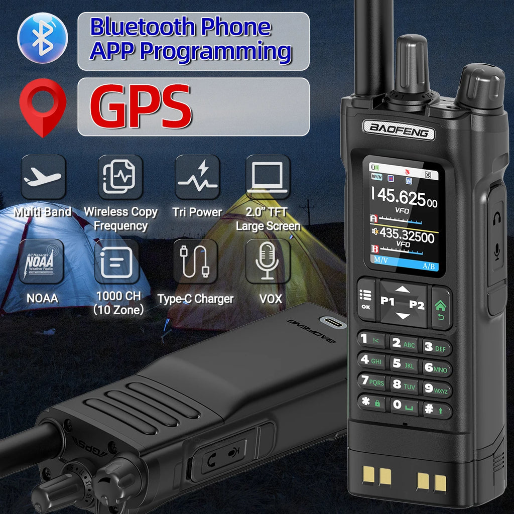 Powerful 10W Ham Radio with GPS, Bluetooth & 2.0" Screen