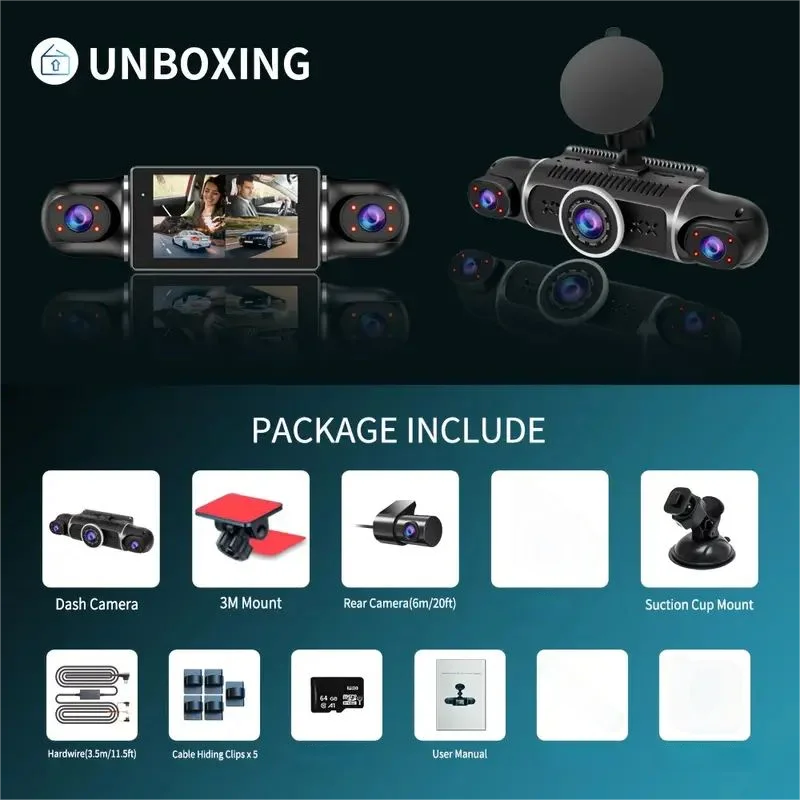 4-Channel Dash Cam with 24/7 Parking Surveillance