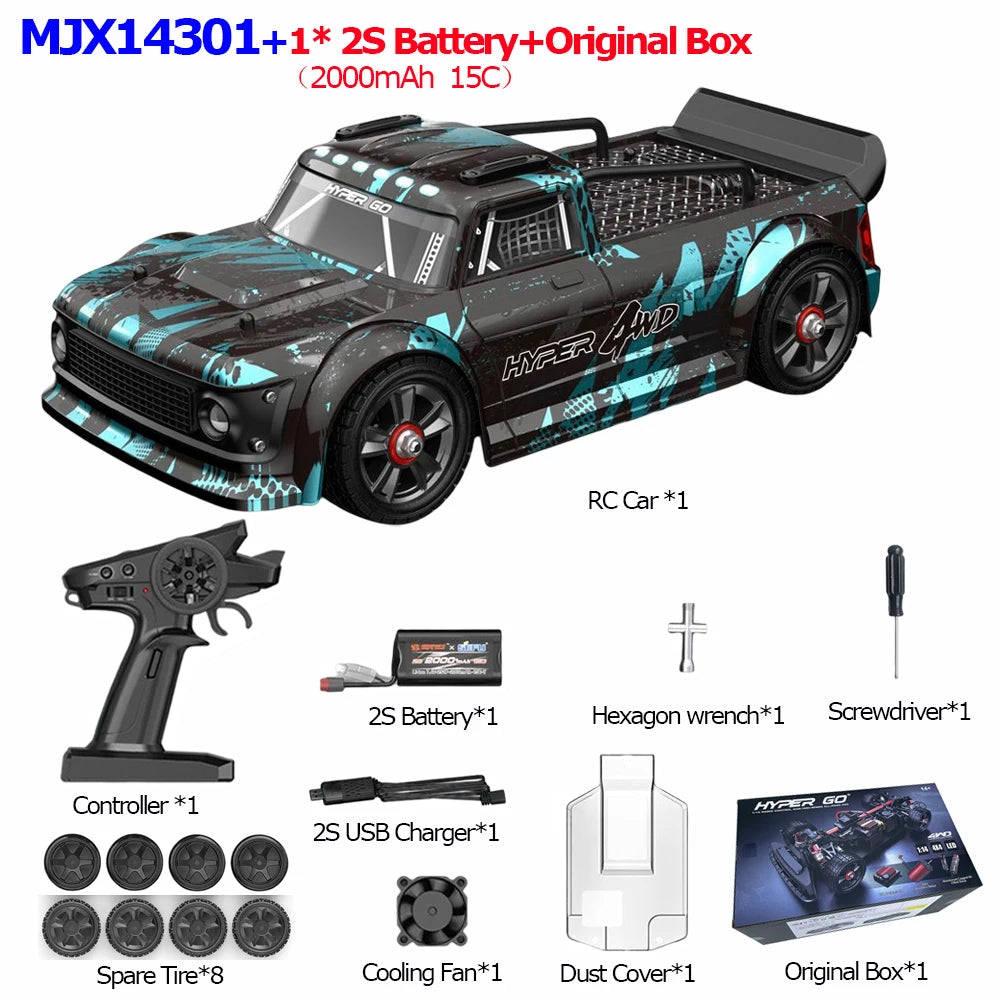 HYPER GO 1/14 RC Car: 55km/h Brushless 4WD Off-Road Truck