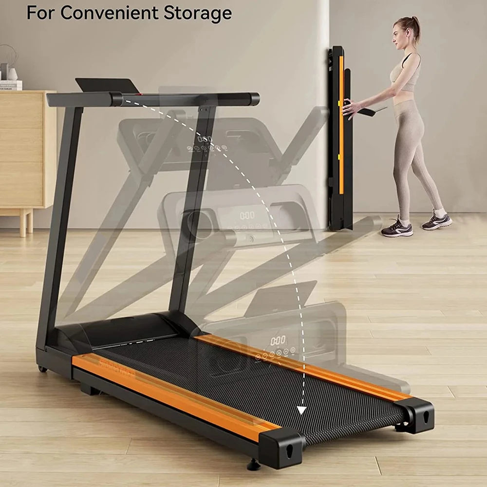 Quiet Portable 3.0 HP Folding Treadmill for Home with App Control, 7.5 MPH, 300 lbs Max
