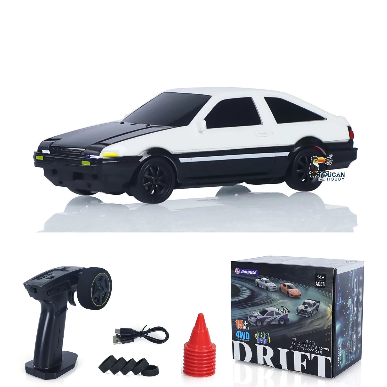 High-Speed 4WD RC Drifting Car (1:43 Scale)