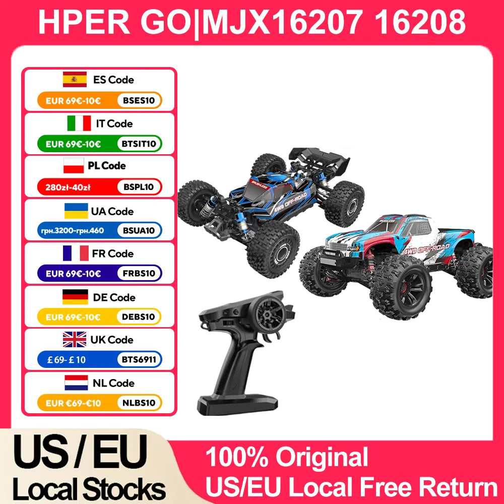 HYPER GO 1/16 Scale RC Racing Truck (70KM/h, 4WD Brushless)