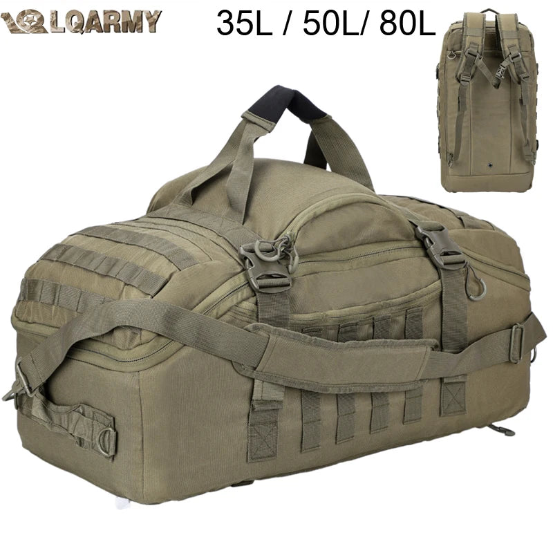 Multi-Size Tactical & Hiking Duffel Backpack (35L-80L)