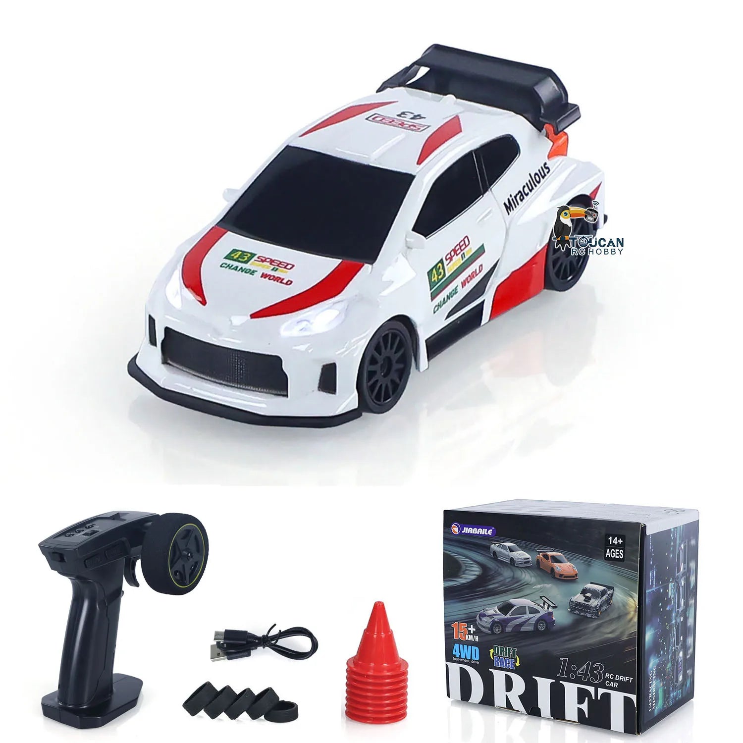 High-Speed 4WD RC Drifting Car (1:43 Scale)