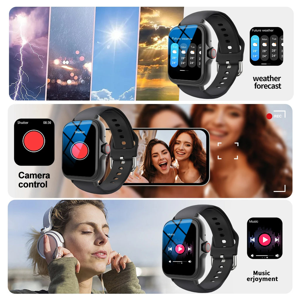 Unisex Smartwatch: Multi-Sport, Smart Notifications & Custom Faces