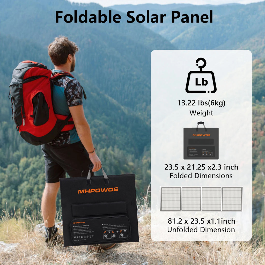 Foldable 220W Solar Panel Kit for Outdoor Power (RV, Camping, Home)