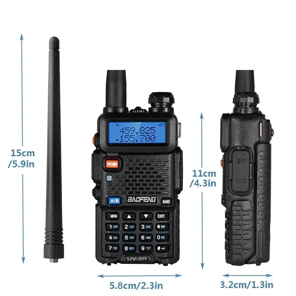 4-Pack Long Range Two-Way Radios Walkie Talkies (Dual-Band, 5W)