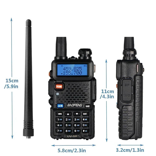 4-Pack Long Range Two-Way Radios Walkie Talkies (Dual-Band, 5W)