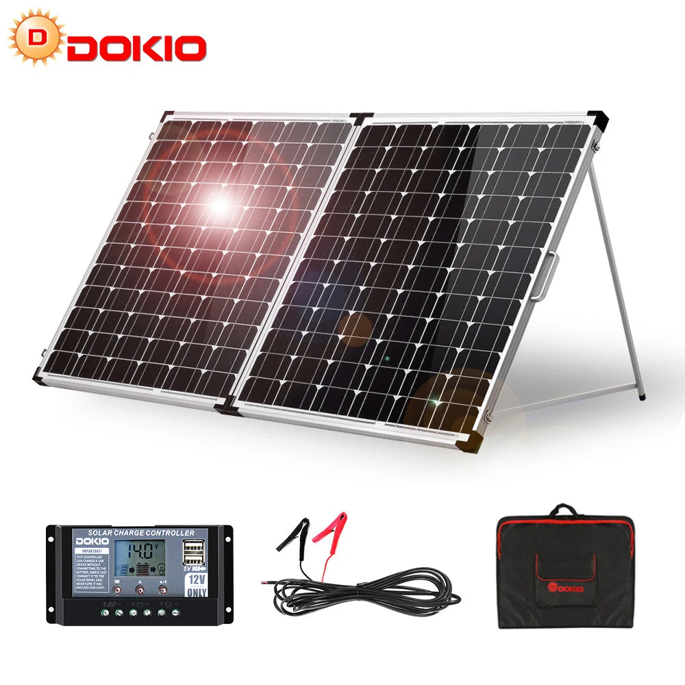 Waterproof Folding Solar Panel with Controller - 100W, 160W, or 200W (12V Systems)