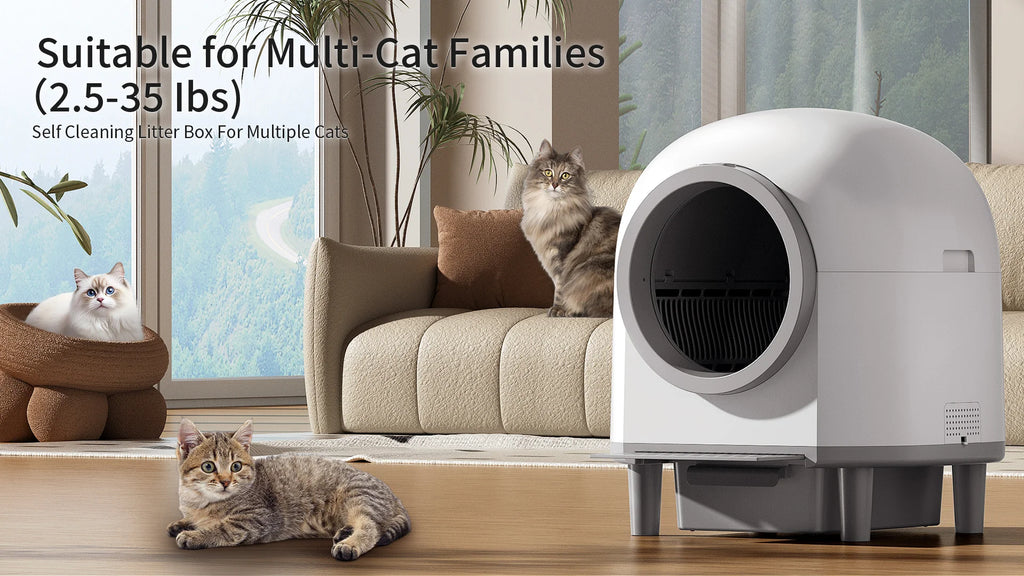 Smart Self-Cleaning Litter Box with App Control and Waste Bag System (for Cats 3-17 lbs)