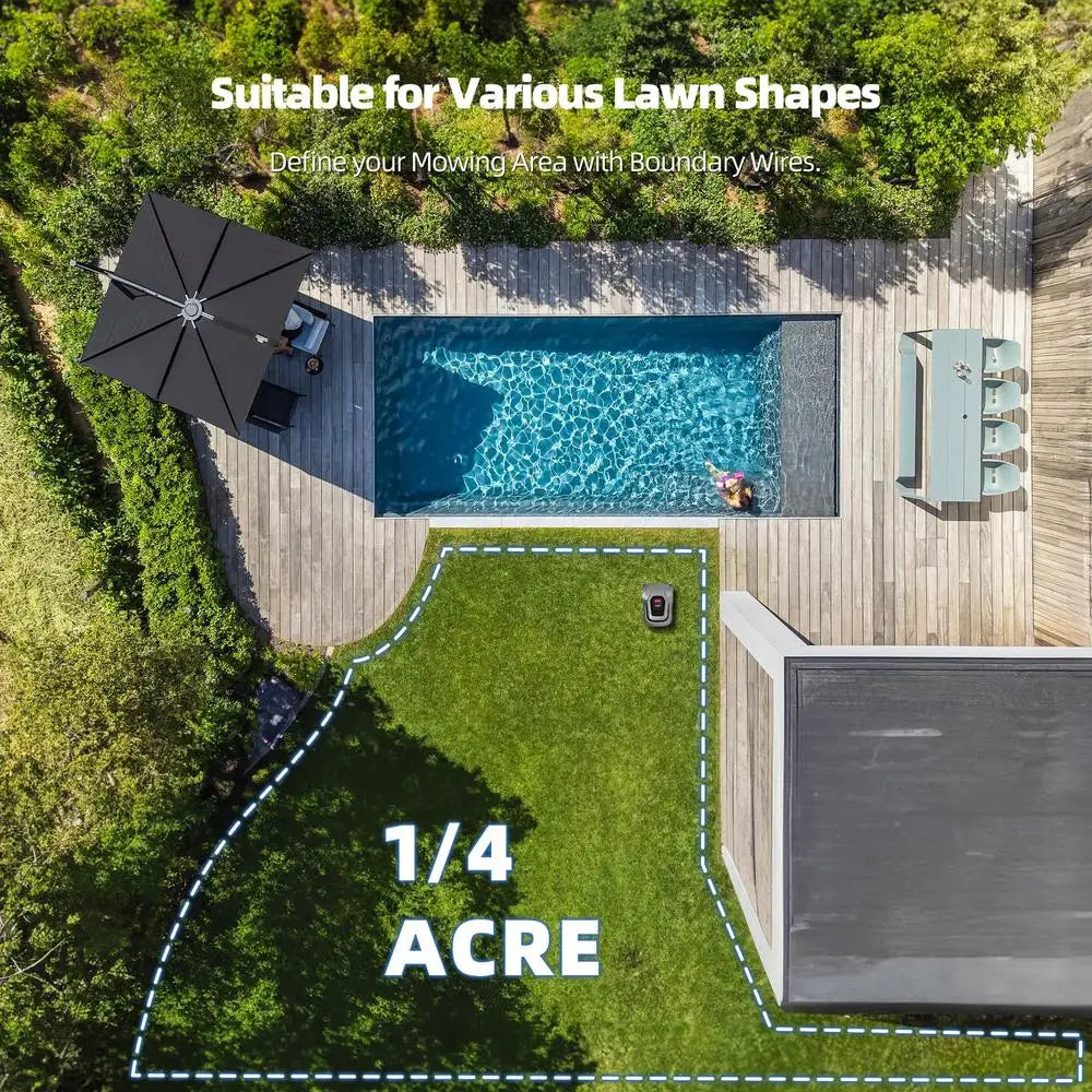 Auto-Charging Robotic Mower: Smart Navigation & Collision-Free with Rain Detection