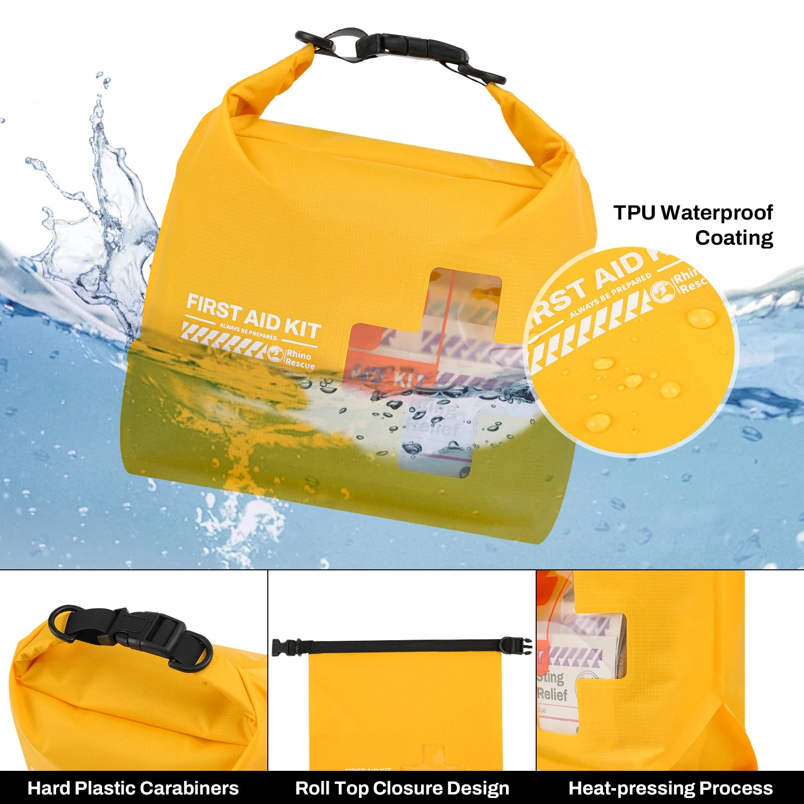 Waterproof First Aid Kit: Emergency Survival Supplies in a Dry Bag for Kayaking, Boating & Outdoor Adventures