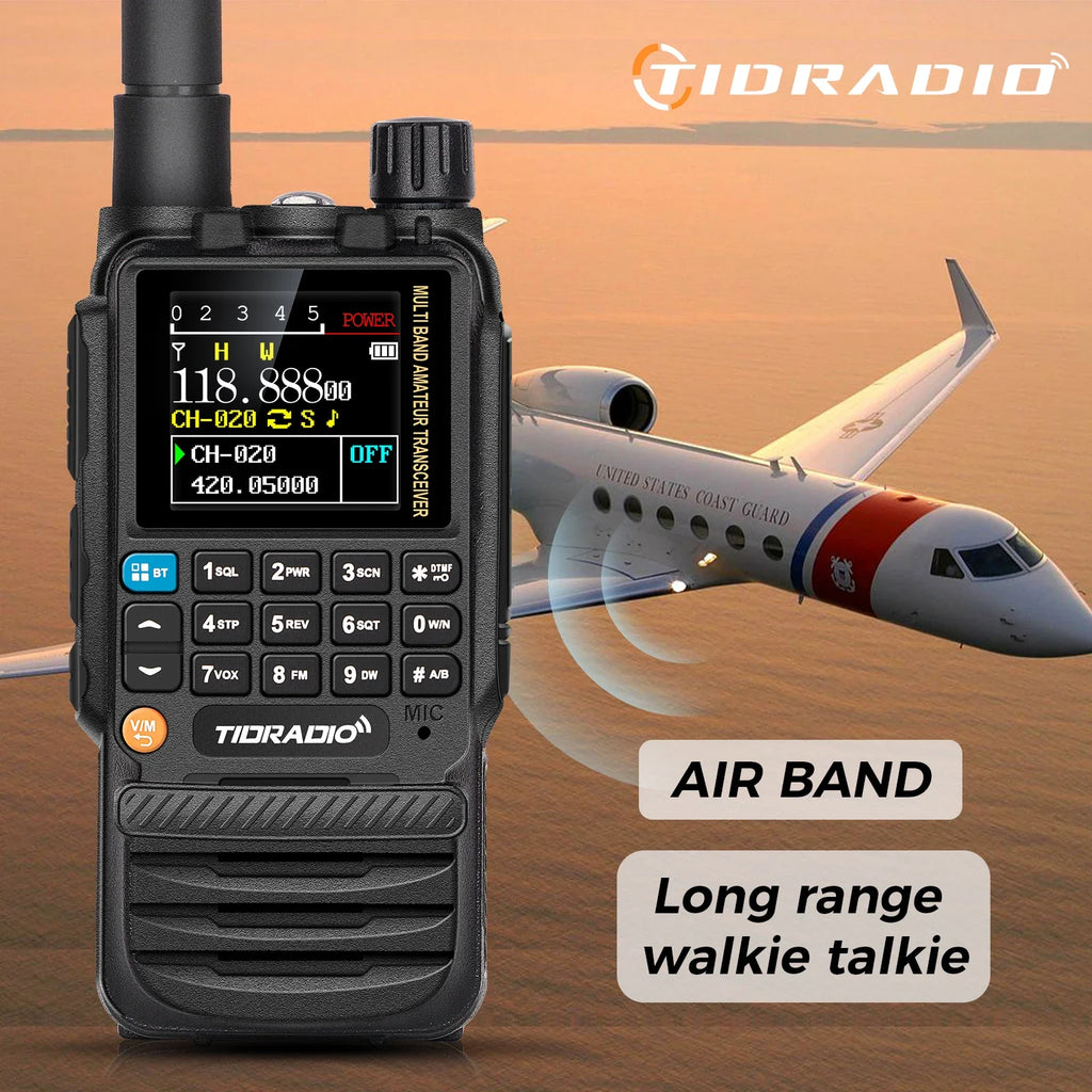 Long-Range Walkie Talkie for HAM & Air Bands with Easy App Programming
