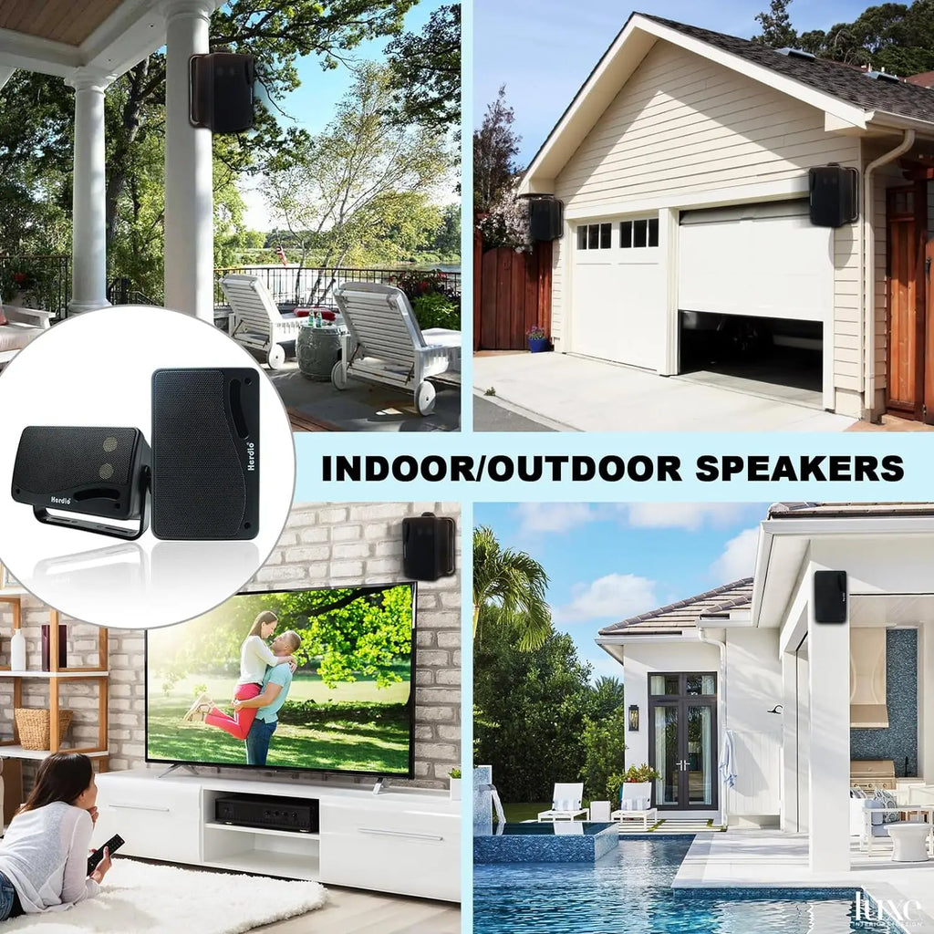Premium 3.5" Wired Outdoor Speakers - 200W, Waterproof, and Wall-Mountable