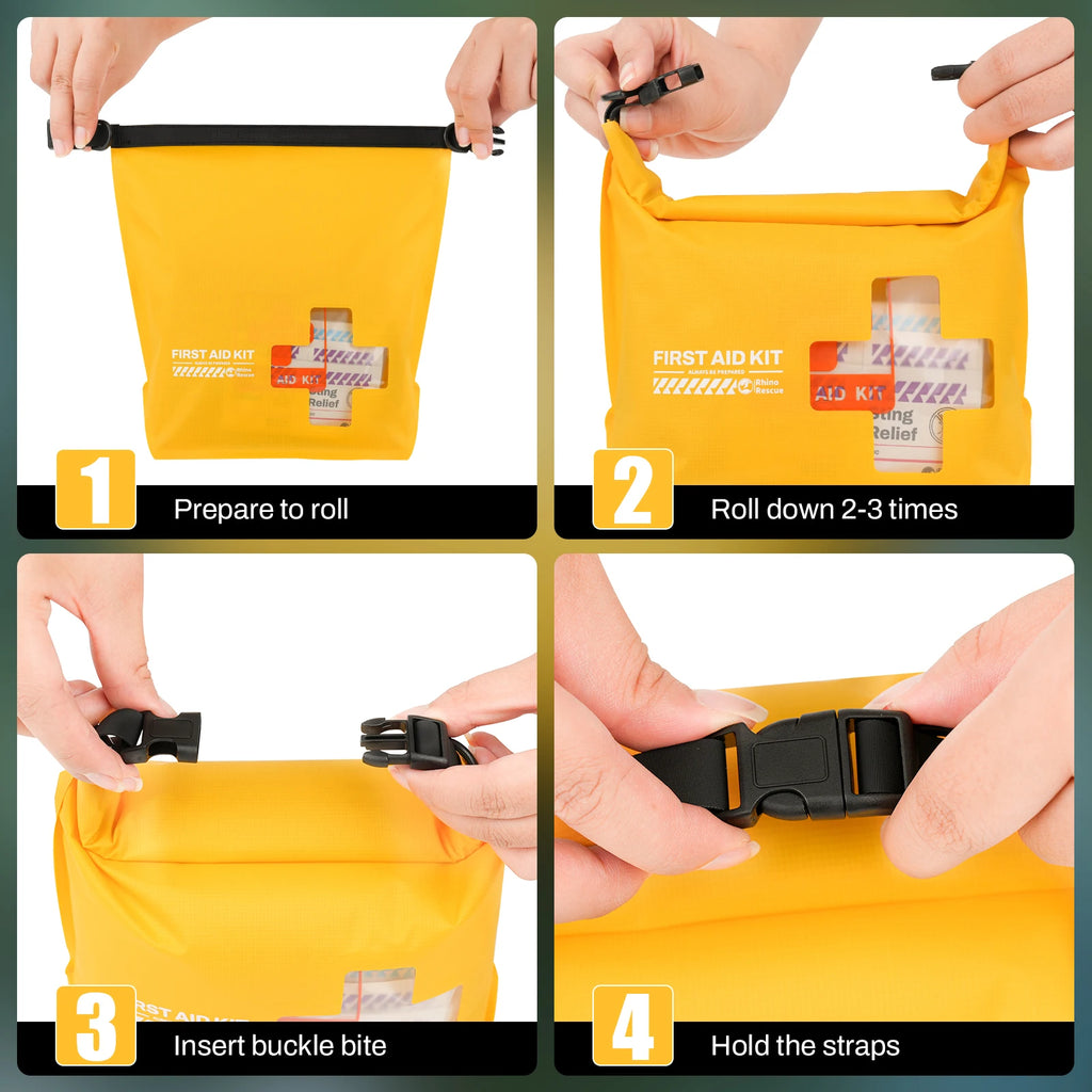 Waterproof First Aid Kit: Emergency Survival Supplies in a Dry Bag for Kayaking, Boating & Outdoor Adventures