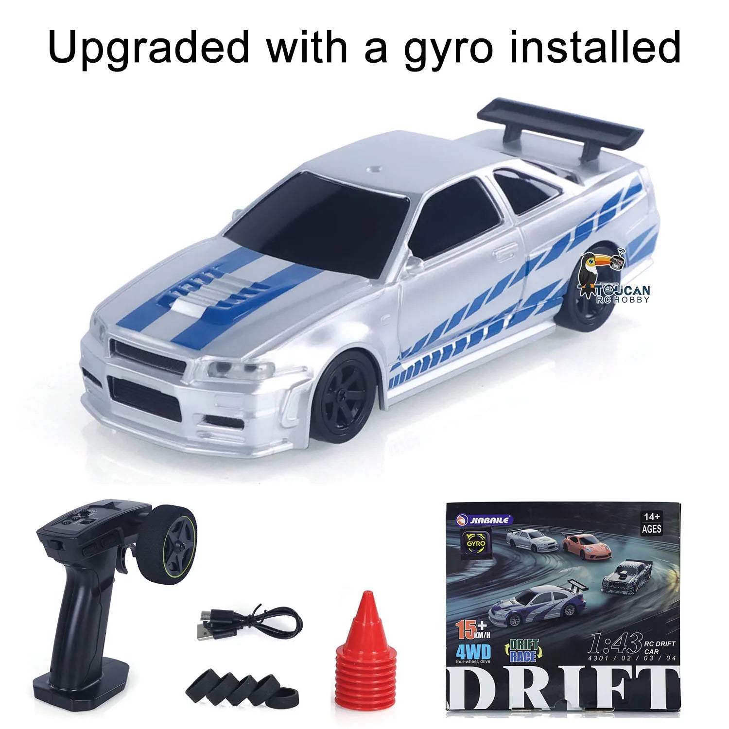 High-Speed 4WD RC Drifting Car (1:43 Scale)