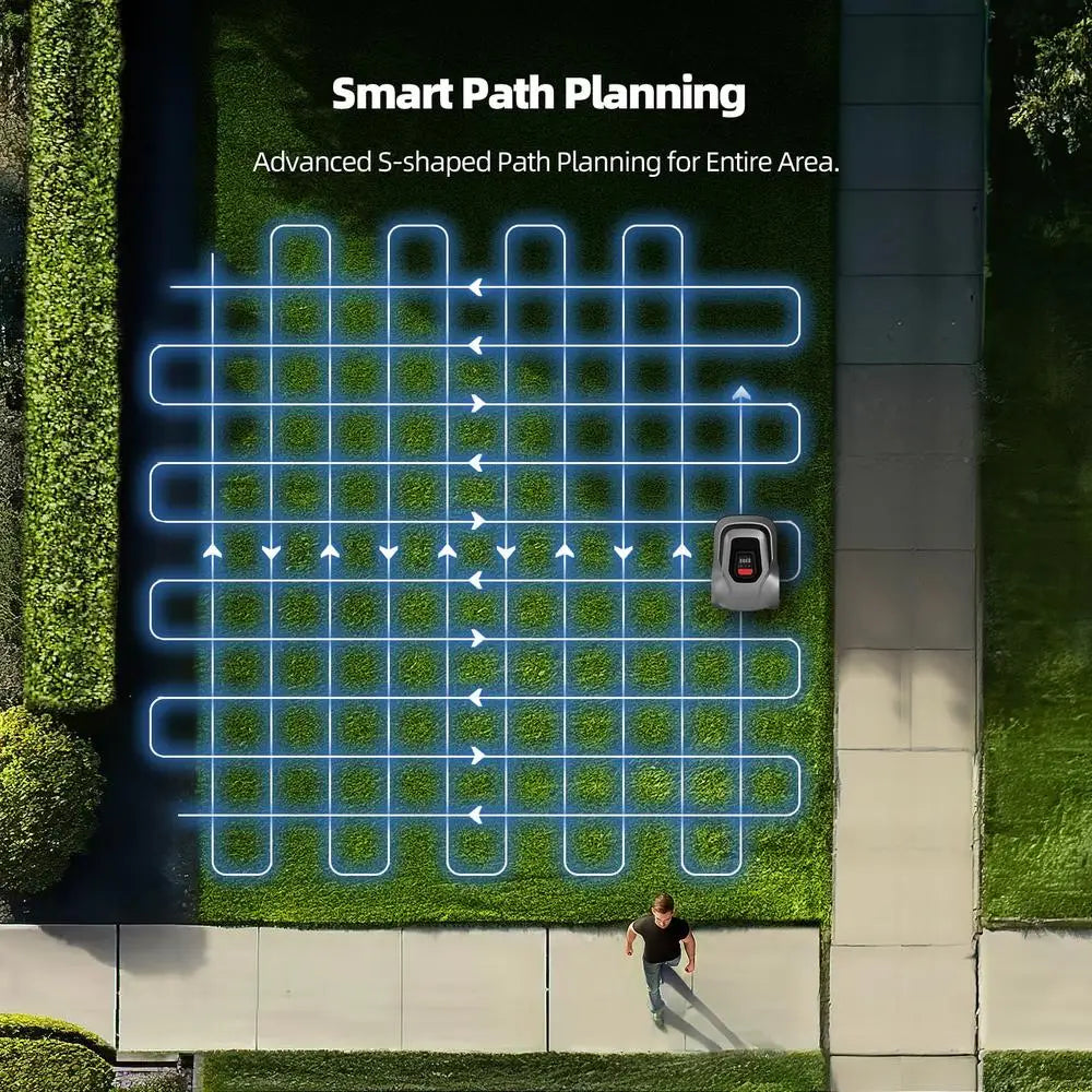 Auto-Charging Robotic Mower: Smart Navigation & Collision-Free with Rain Detection