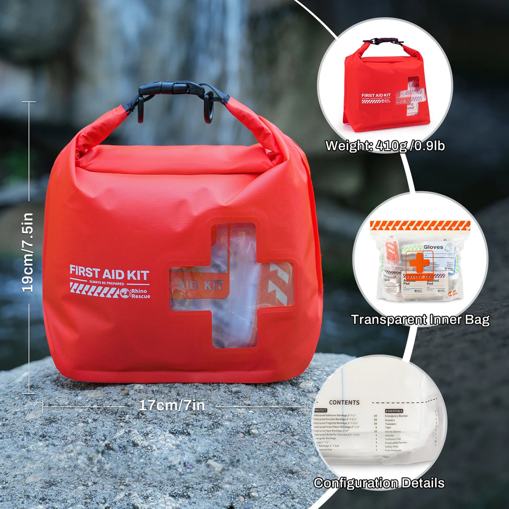 Waterproof First Aid Kit: Emergency Survival Supplies in a Dry Bag for Kayaking, Boating & Outdoor Adventures
