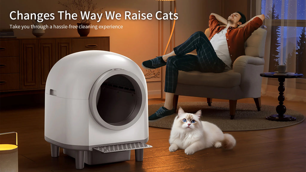Smart Self-Cleaning Litter Box with App Control and Waste Bag System (for Cats 3-17 lbs)
