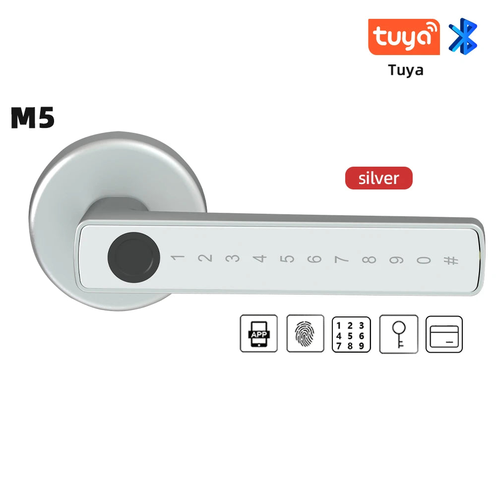 Smart Fingerprint Electronic Door Lock with Password/Key/Key Card(s)