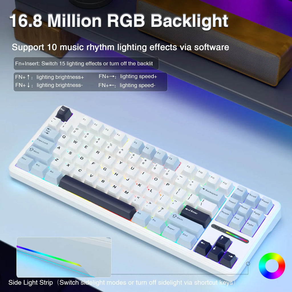 Wireless Gaming Keyboard with Hot-Swap and RGB Custom Backlight