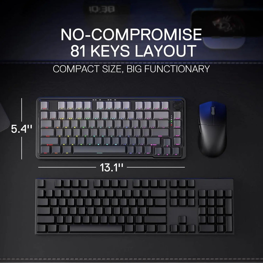 Wireless Gaming Keyboard with Mechanical Hot-Swap Socket Keys