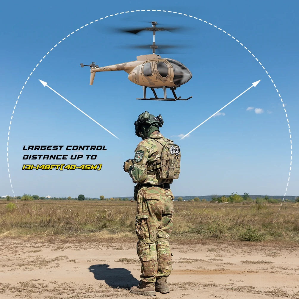 Dark Khaki RC Helicopter Toy with One-Click Takeoff (Indoor)