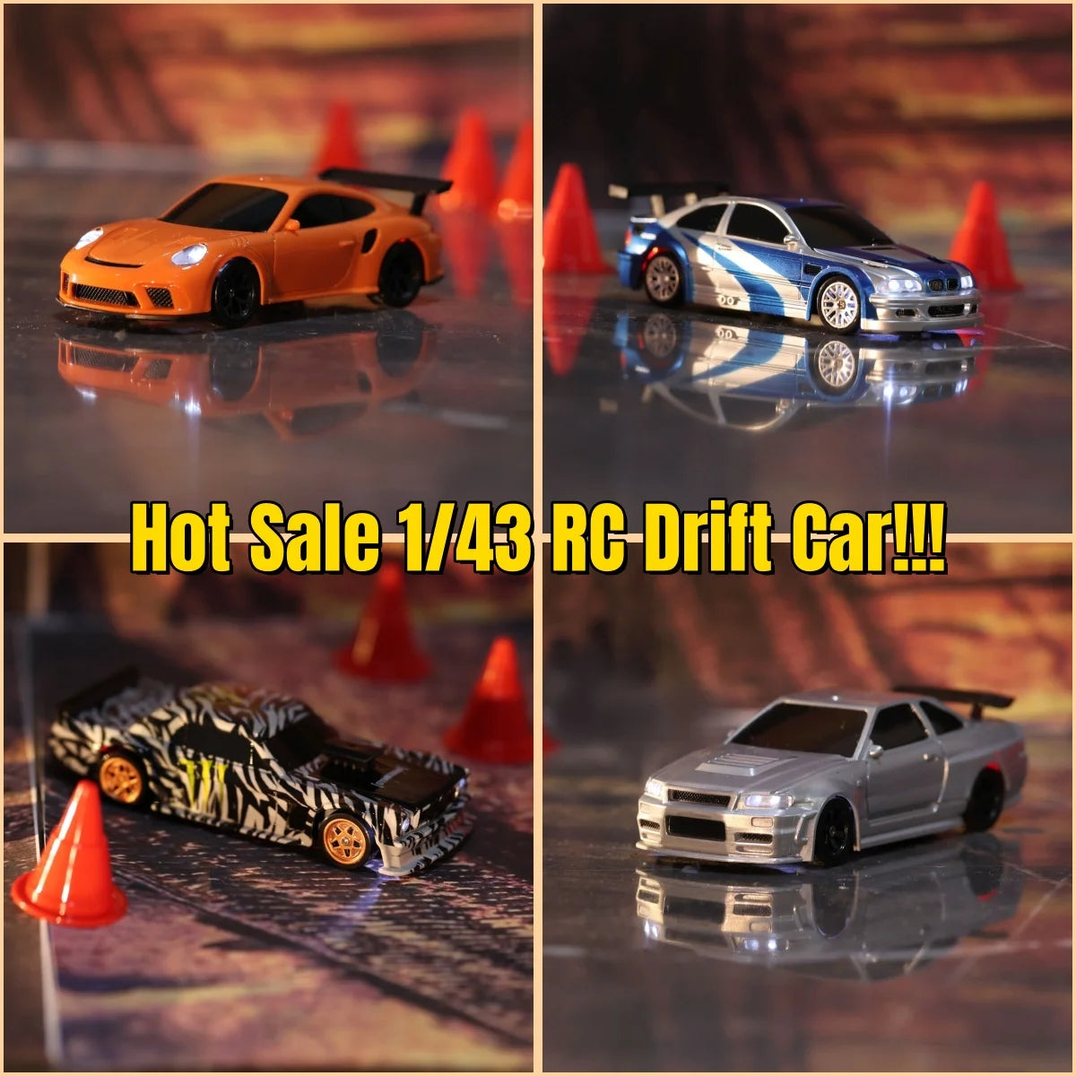 High-Speed 4WD RC Drifting Car (1:43 Scale)