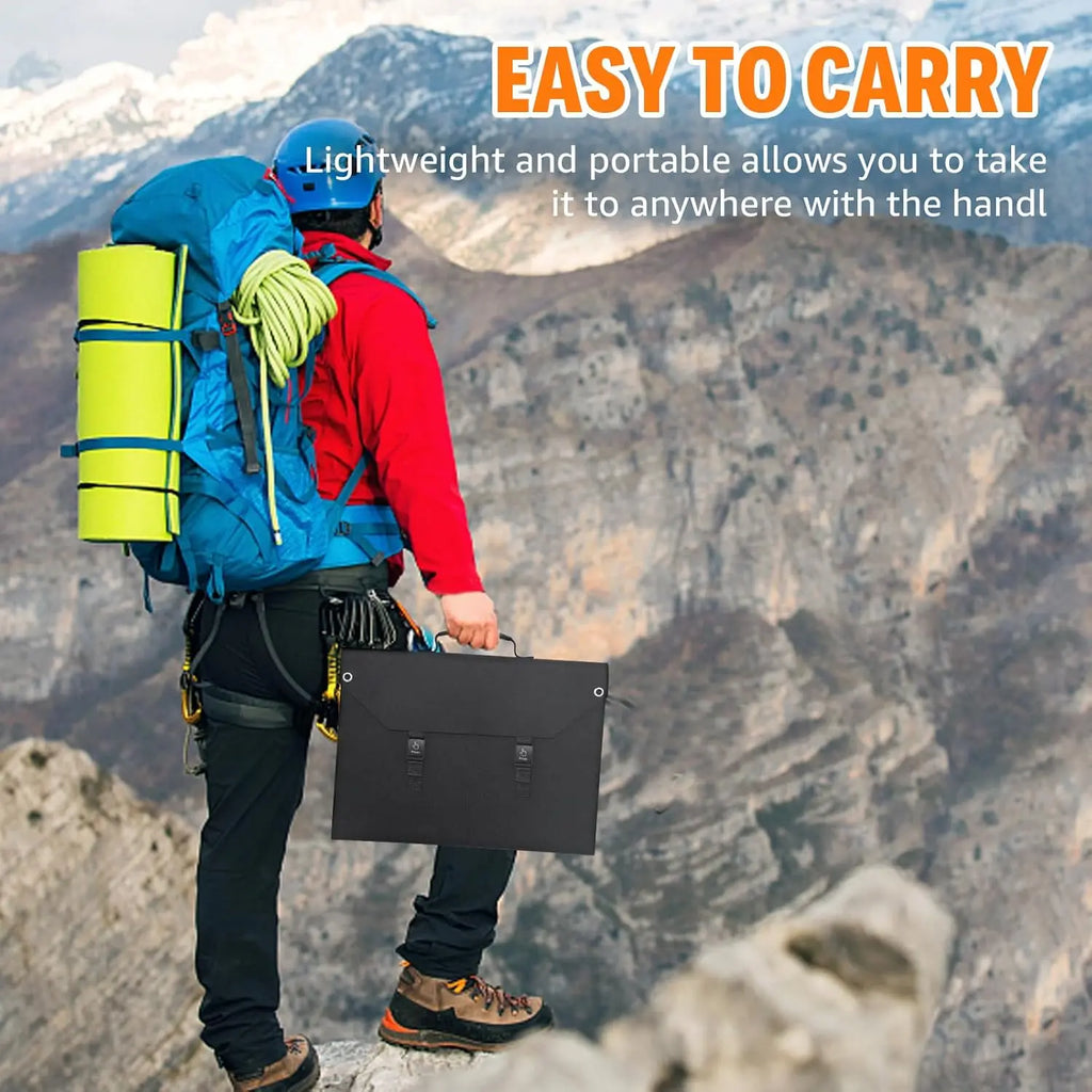 Waterproof Foldable Solar Charger (USB/DC) for Generators & Power Stations