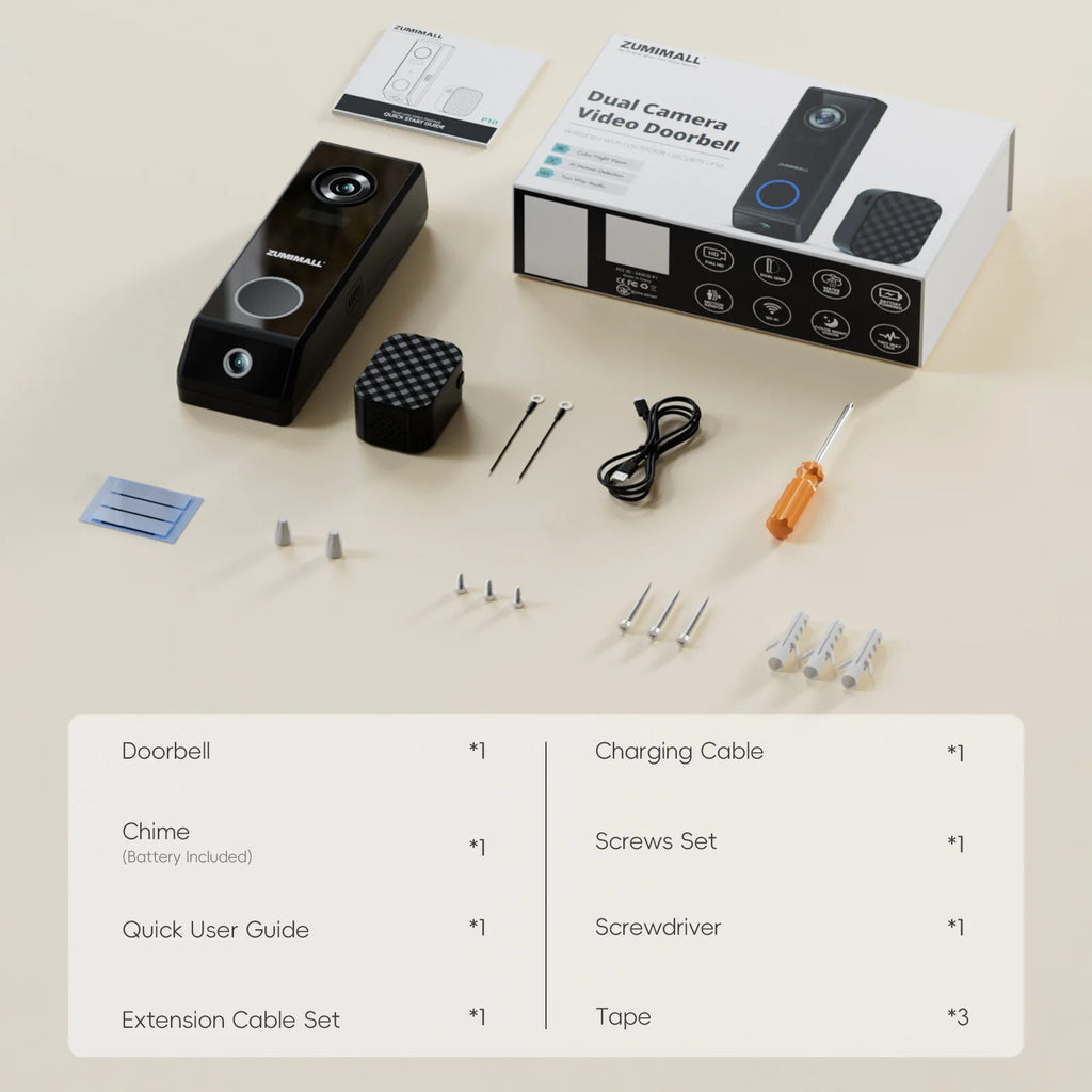 Dual-Lens Video Doorbell: 2-Way Audio, Voice Changer, & Chime