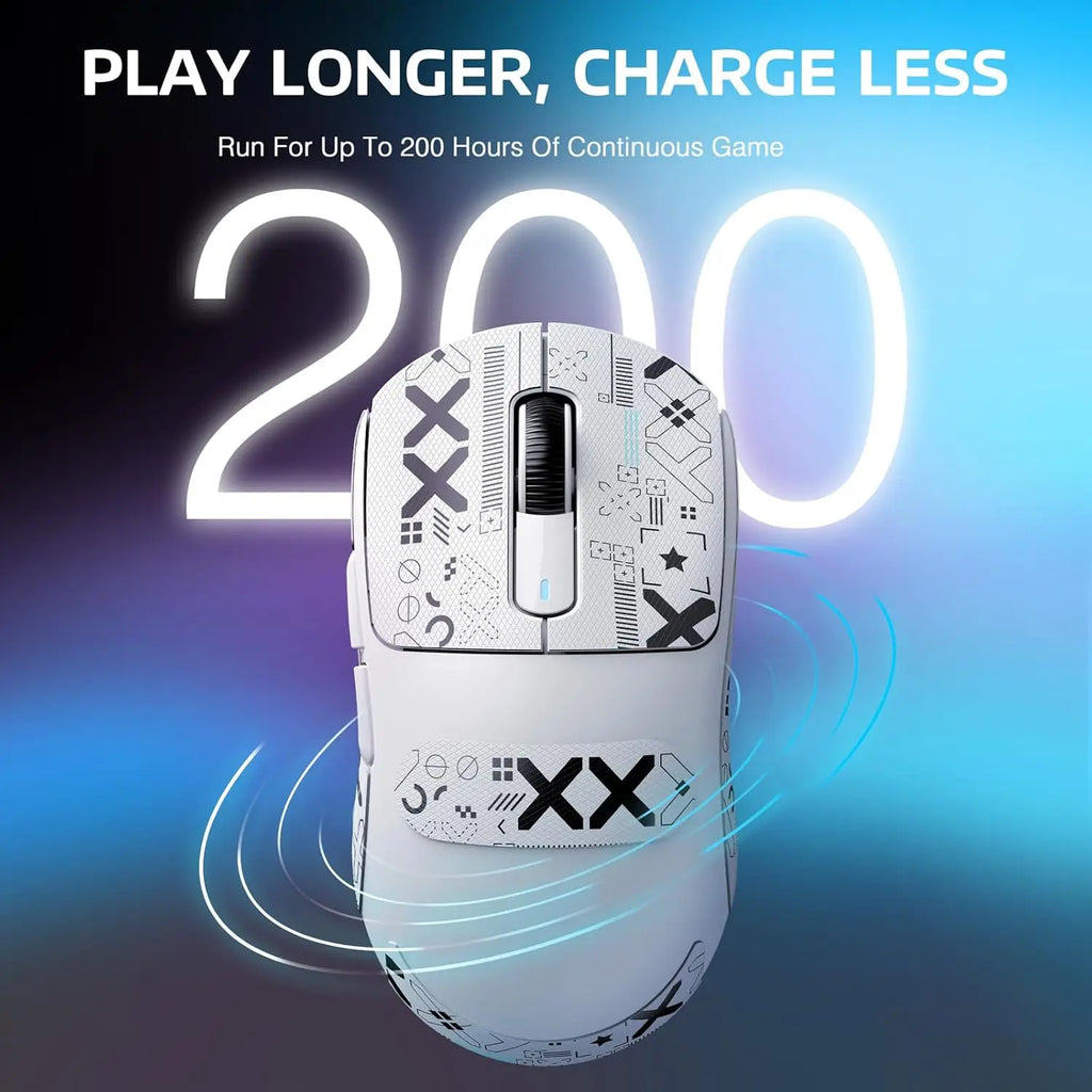 Lightweight Wireless Gaming Mouse with 200/h Battery Life and Programmable Buttons