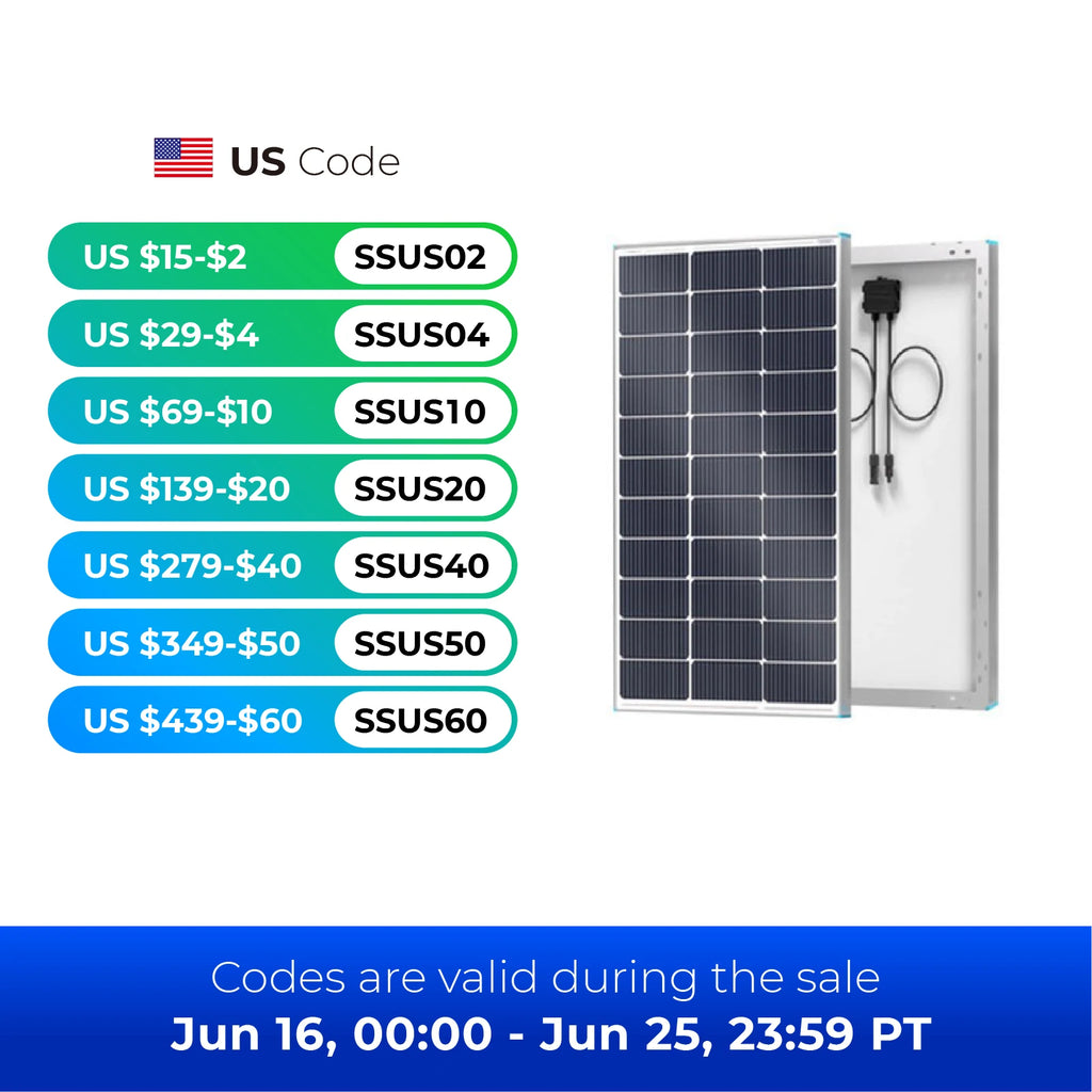 Efficient 100-Watt Solar Panel (12V) for RV/Marine/Rooftop