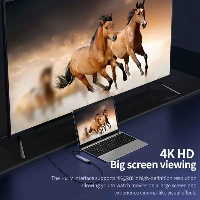 4K USB-C Multiport Adapter for Laptops: 100W PD & USB 3.0 Hub for MacBook Pro, Air & Samsung