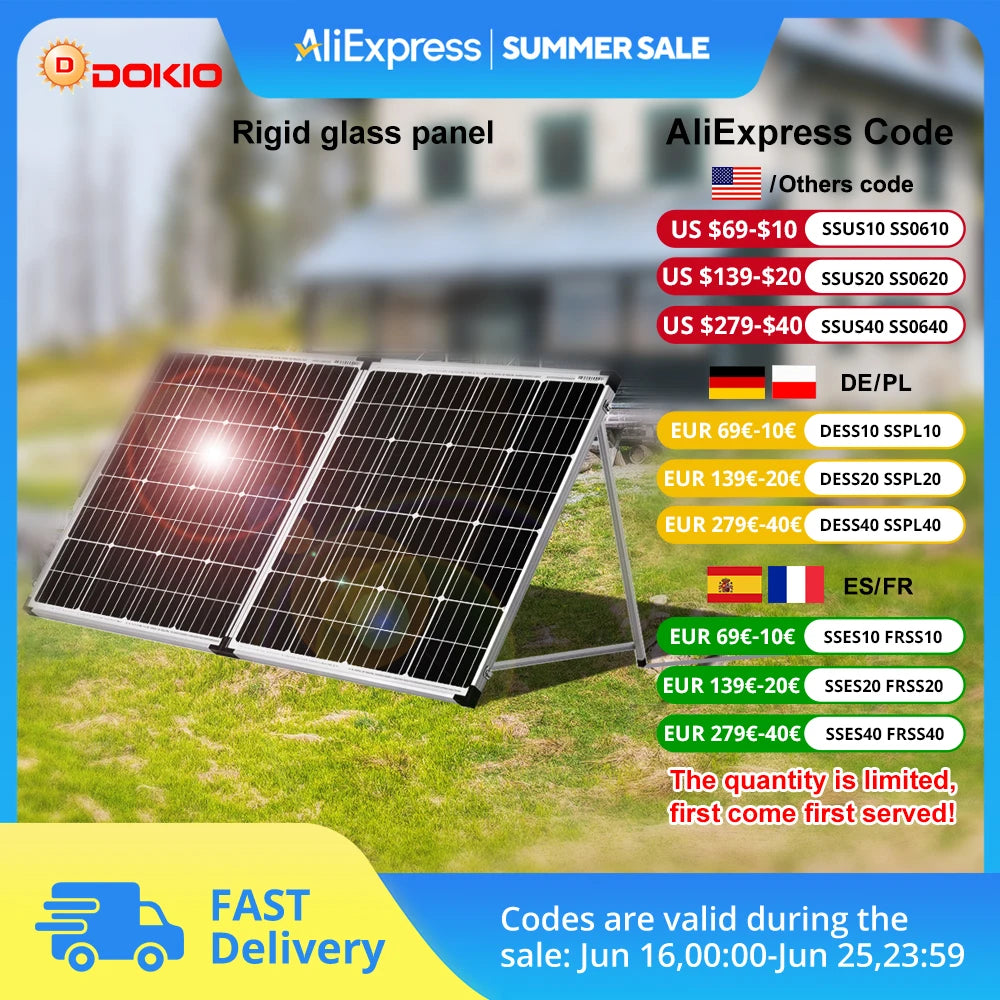 Waterproof Folding Solar Panel with Controller - 100W, 160W, or 200W (12V Systems)