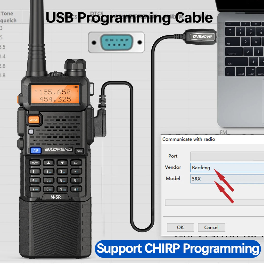 Long-Range 8W Walkie-Talkie with 3800mAh Battery & USB-C