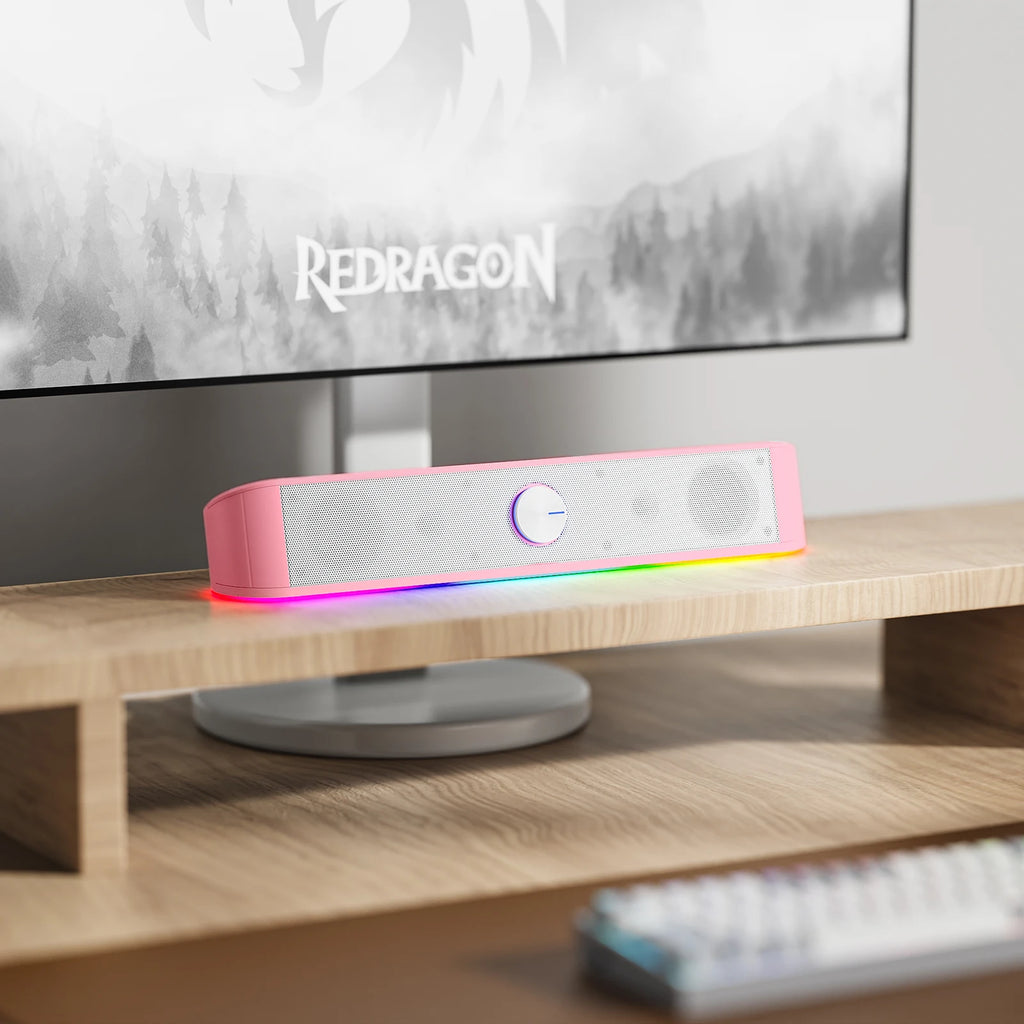 Desktop Soundbar/Computer Speaker with Dynamic RGB Audio