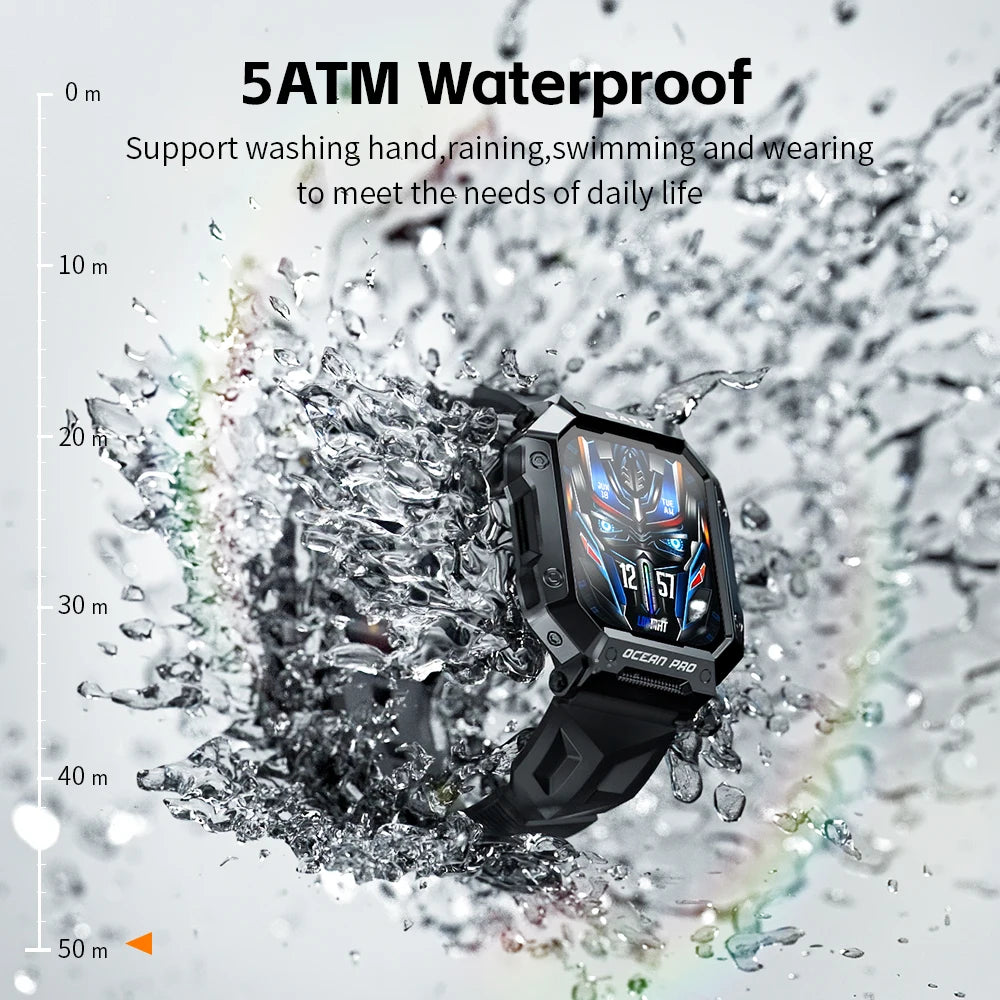 Pro Sport Smartwatch: Waterproof, Rugged, Fitness & Heart Rate Tracker