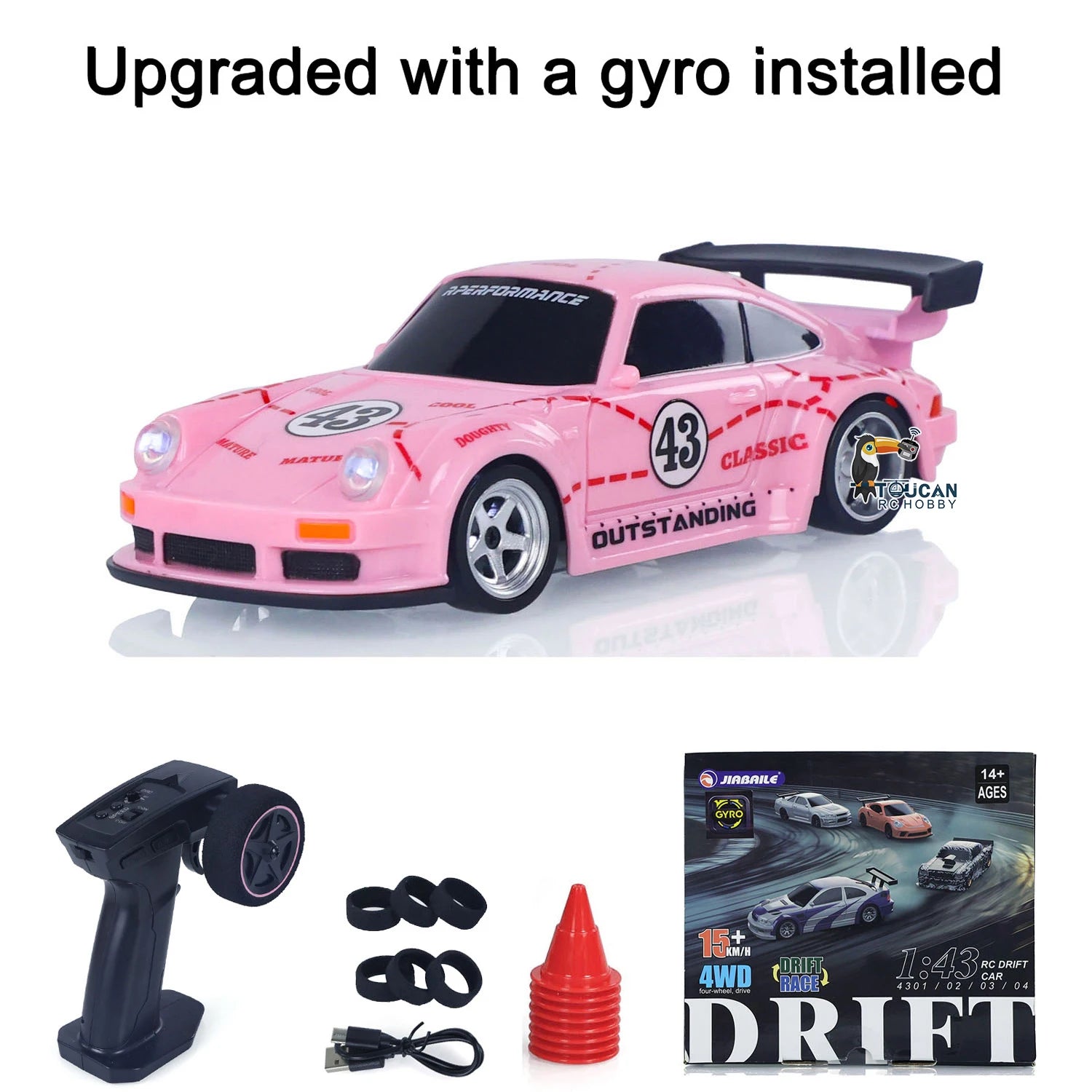 High-Speed 4WD RC Drifting Car (1:43 Scale)