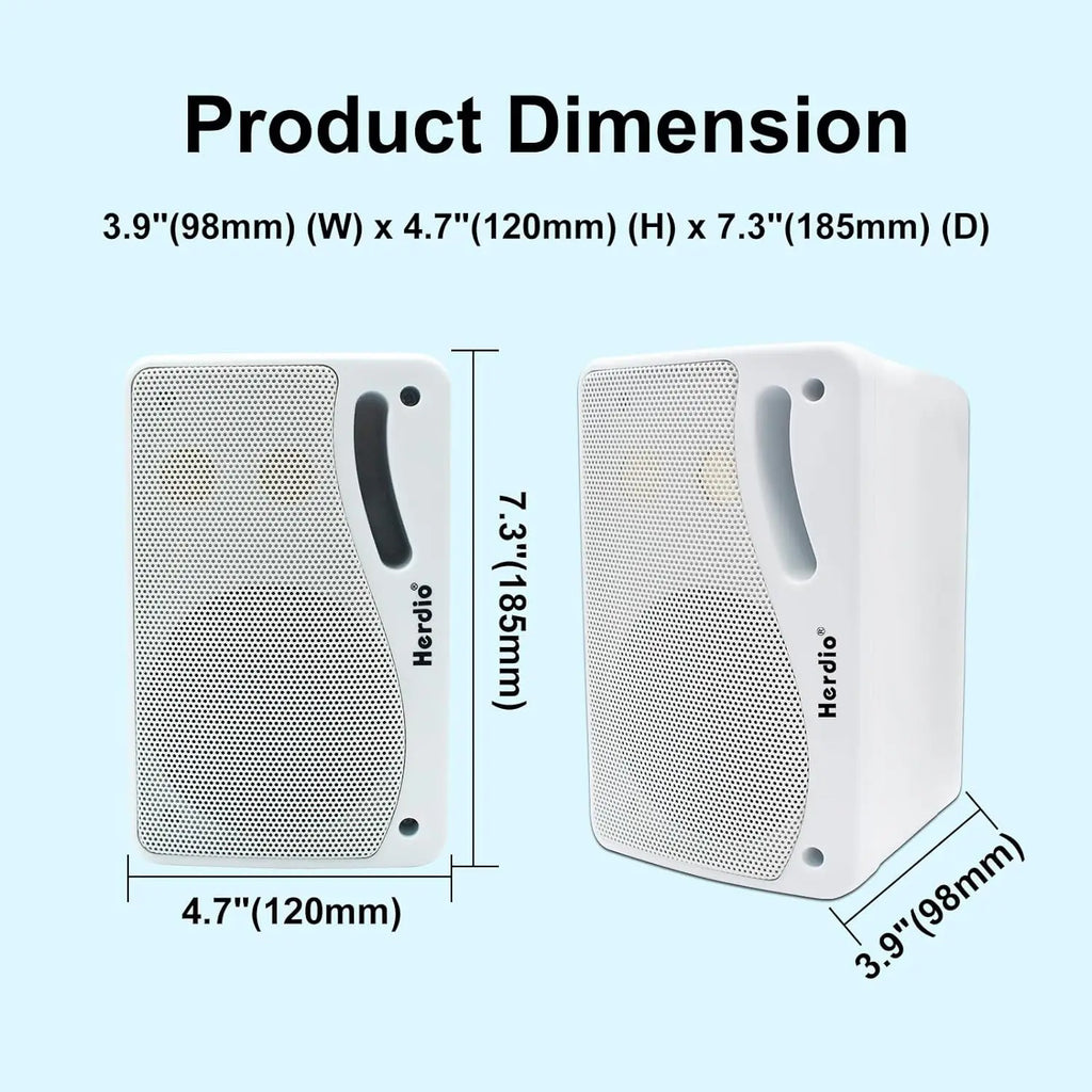 Premium 3.5" Wired Outdoor Speakers - 200W, Waterproof, and Wall-Mountable