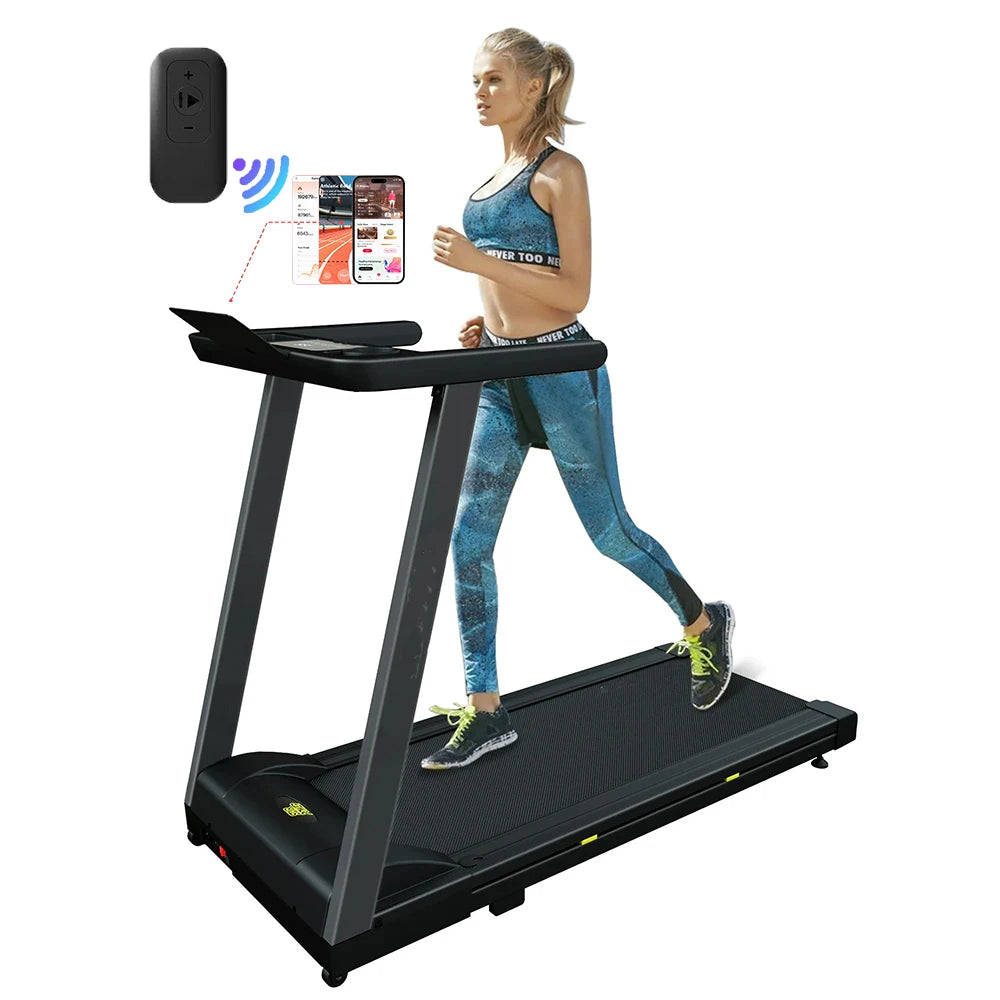 Quiet Portable 3.0 HP Folding Treadmill for Home with App Control, 7.5 MPH, 300 lbs Max