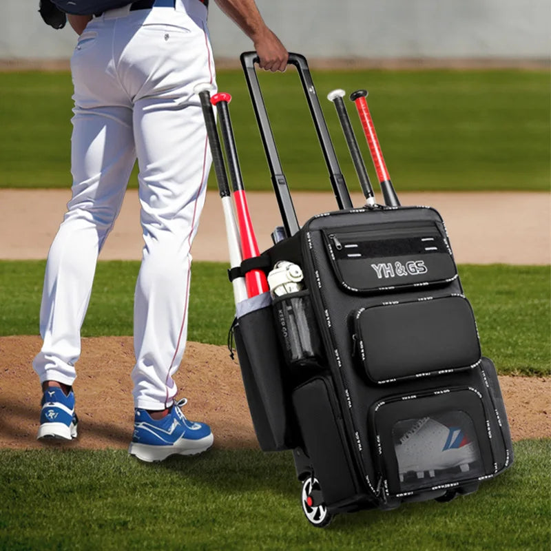 Large Capacity Multifunctional Baseball & Softball Bag with Wheels