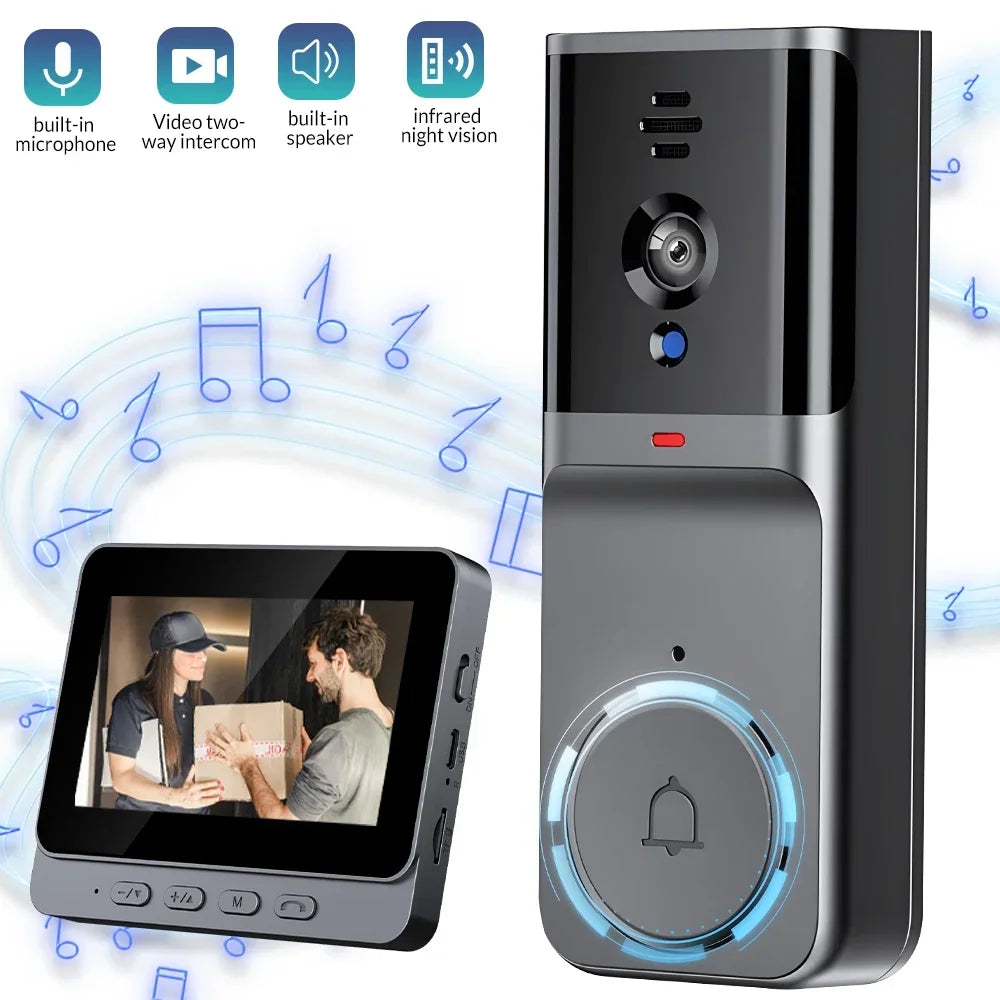 Smart Video Doorbell with 4.3" IPS Screen