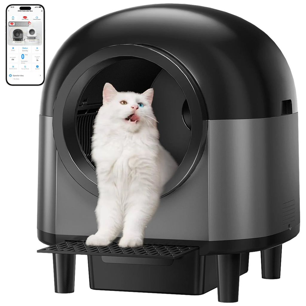 Smart Self-Cleaning Litter Box with App Control and Waste Bag System (for Cats 3-17 lbs)
