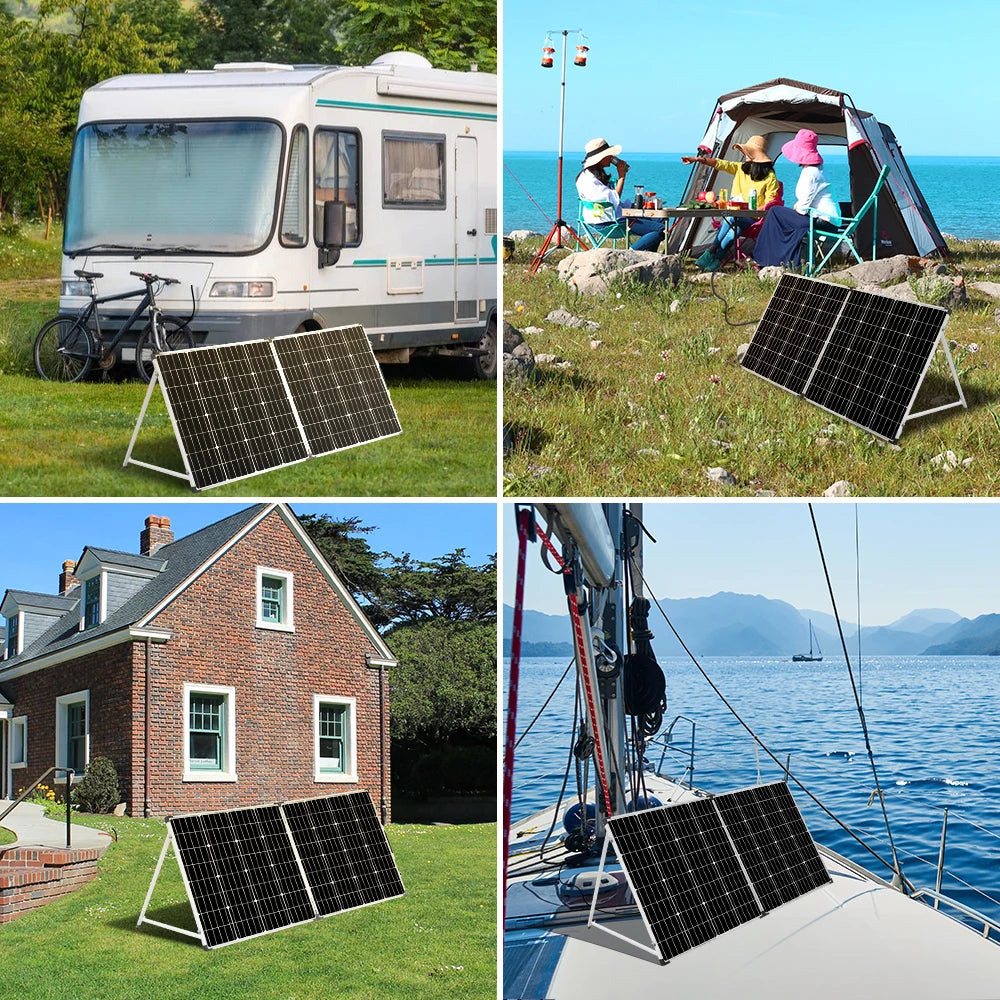 Waterproof Folding Solar Panel with Controller - 100W, 160W, or 200W (12V Systems)