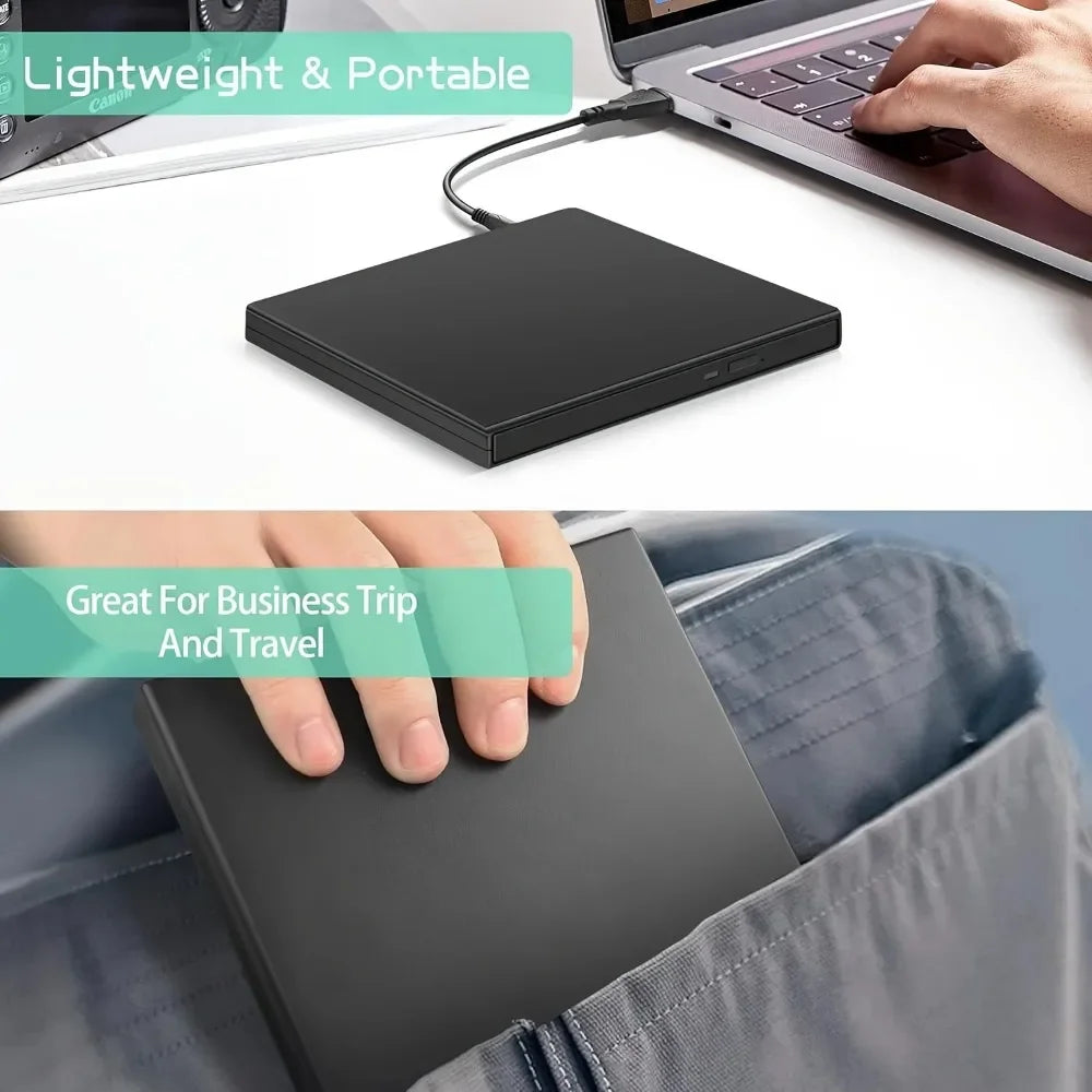 External USB 3.0 CD/DVD Drive for Laptops & Desktops