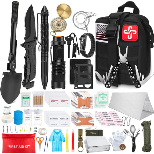 238-Piece Emergency Survival Kit: Professional Gear with Tent & Tactical Pouch for Disaster Preparedness