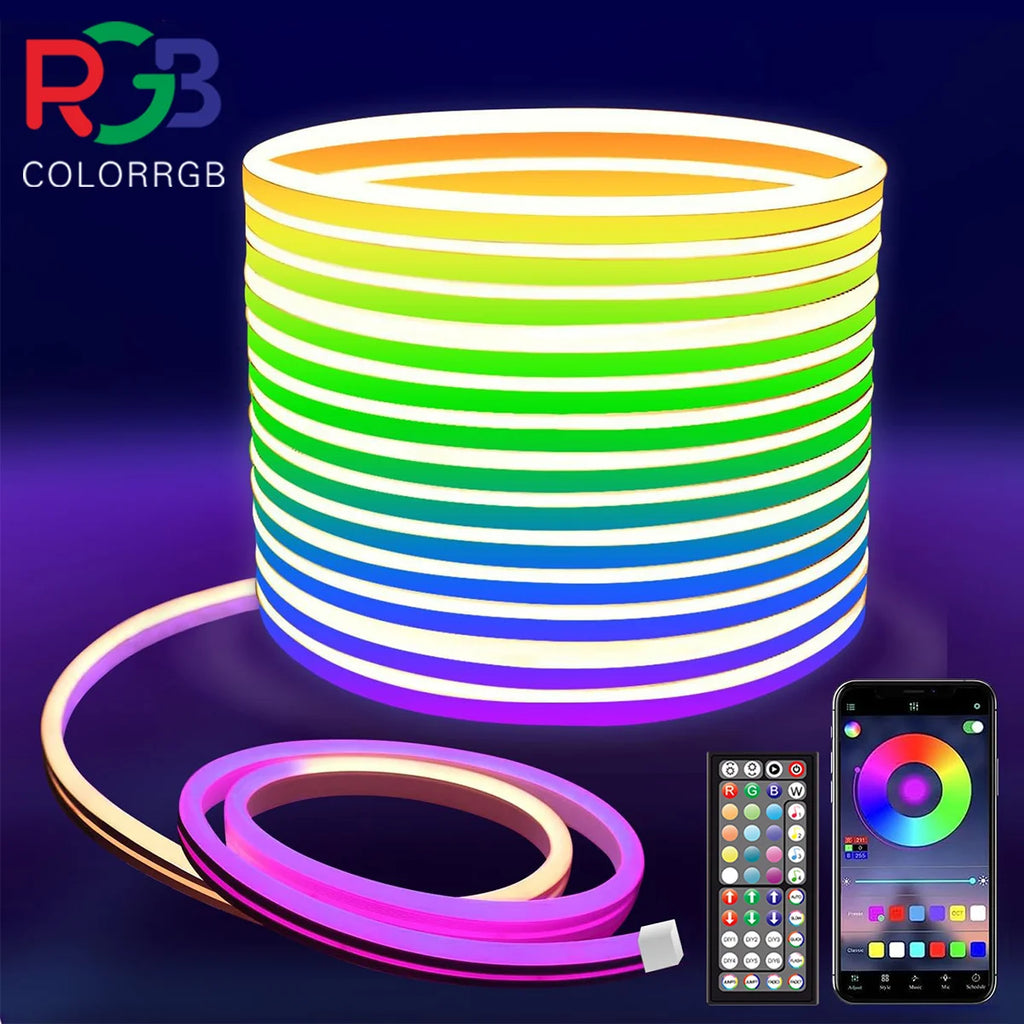 Smart Neon LED Strip Lights: Remote & App Controlled RGB